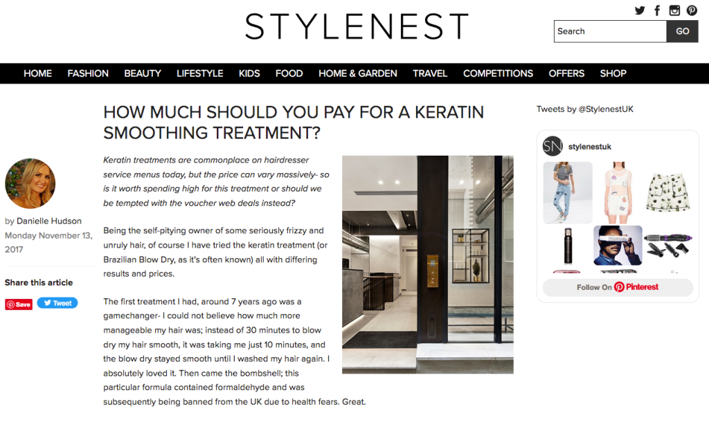 Danielle Hudson article about Brazilian Keratin Treatments