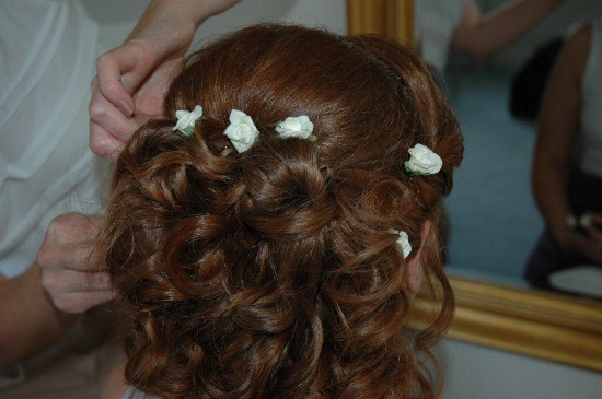 Styling the bride for her big day - hair by Edge Hair!